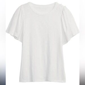 GAP Foreversoft white flutter sleeve tee - size XS NWT
